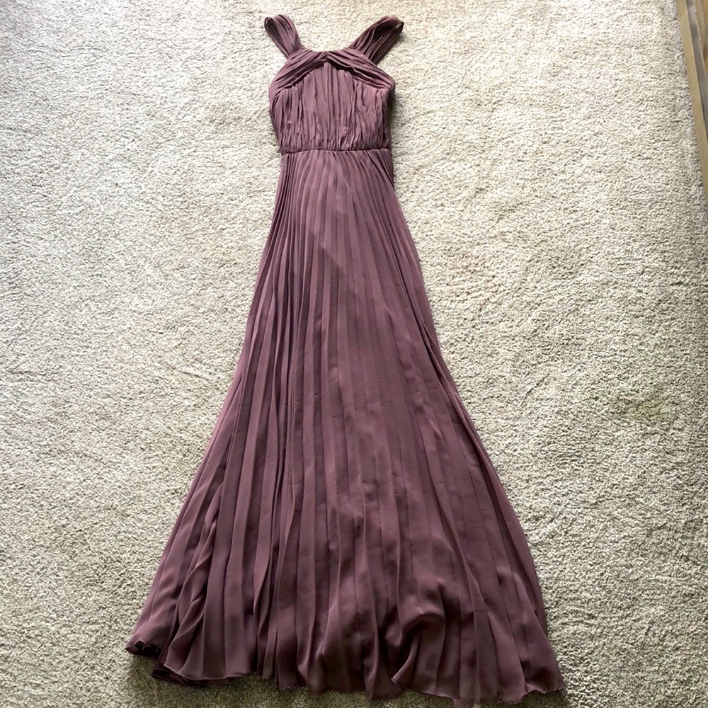 ASOS Accordion Pleat Crossback Maxi Dress